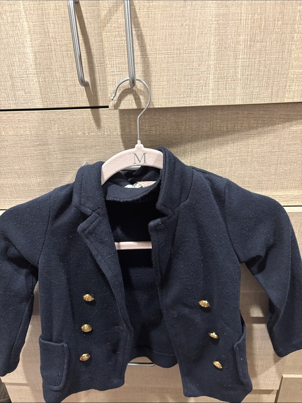 H&M Navy Double-Breasted Kids Blazer with Gold Buttons